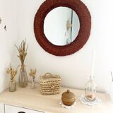 Vintage wicker mirror