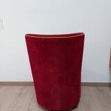 Pair of cabaret armchairs red velvet gold border