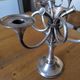 Ercuis pair of candlesticks model Cheverny in silver-plated metal with hunting horn decoration.