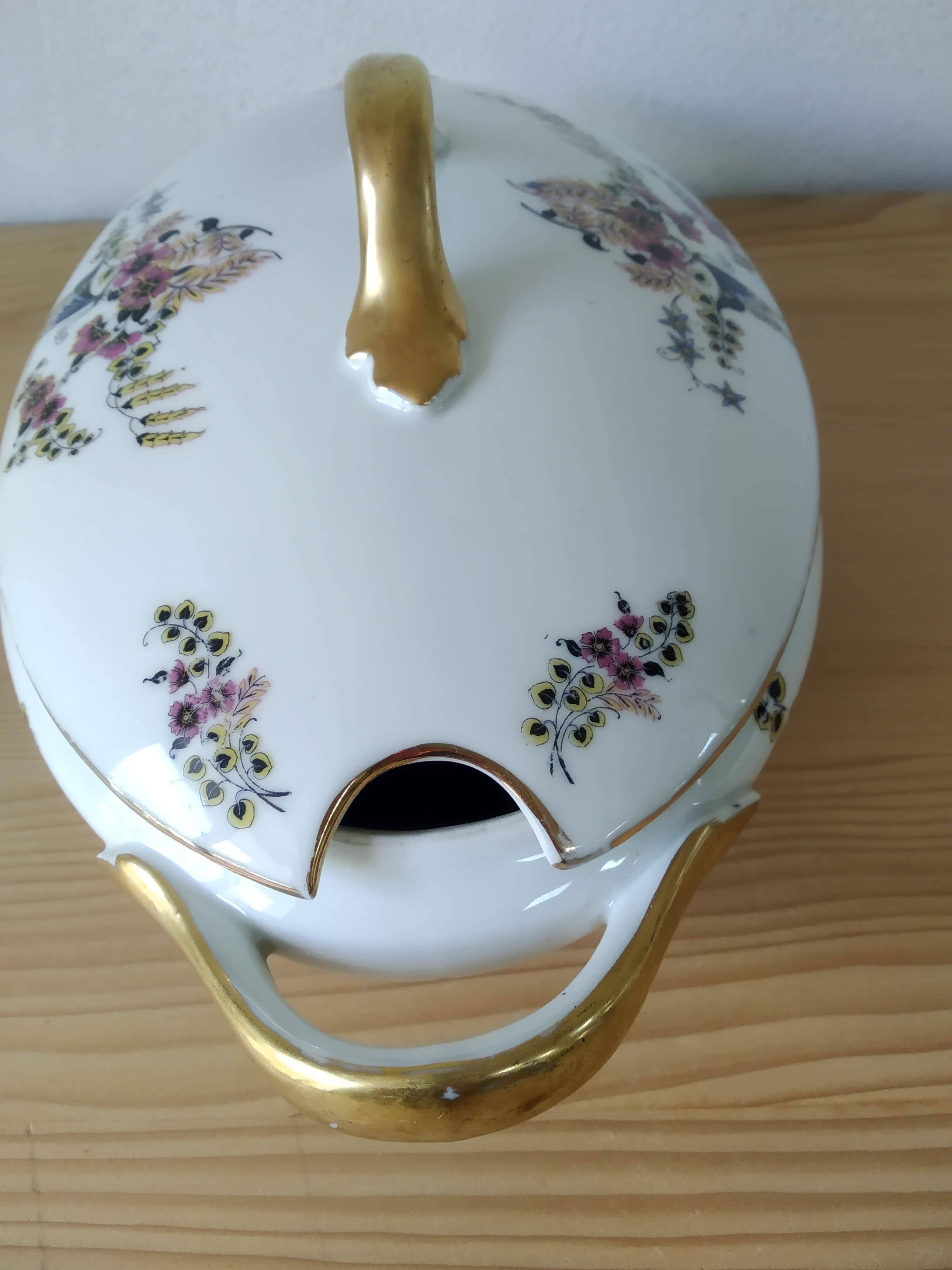 55-piece Limoges porcelain dinner service from the 1930s