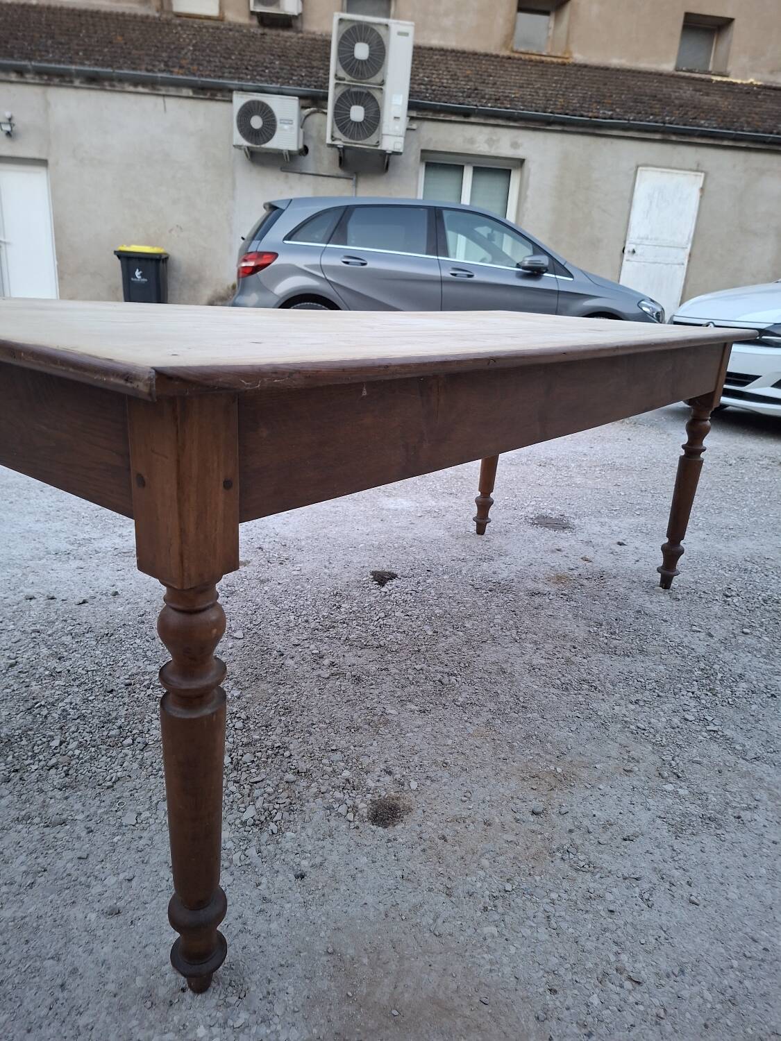 Old shop/work table with 2 drawers, Louis Philippe legs.