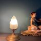 Art Deco flame lamp with frosted glass from 1920-1930.
