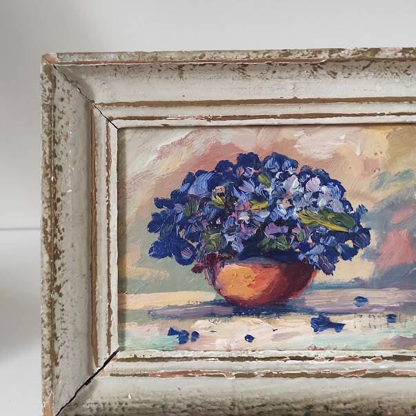 Painting Bouquet of Violets late 19th century