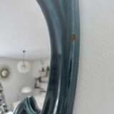 Art Nouveau mirror in blue enamelled cast iron in the style of Hector Guimard.