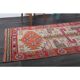 Vintage Turkish hand-knotted wool cotton beige runner rug  114x362