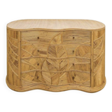 Commode « feuilles » en rotin