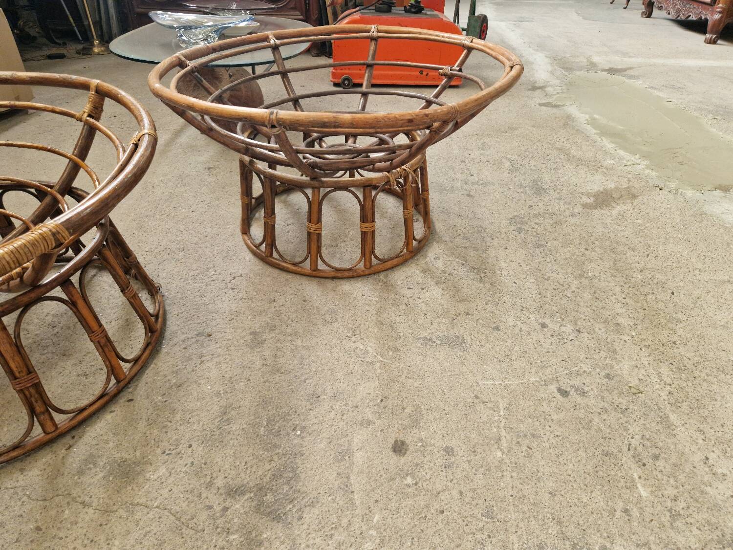 Rattan armchairs