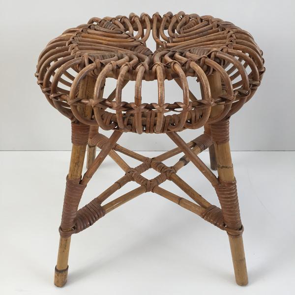 Tabouret Rotin Vintage