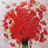 Michel Henry: Bouquet of Poppies, original signed silkscreen print