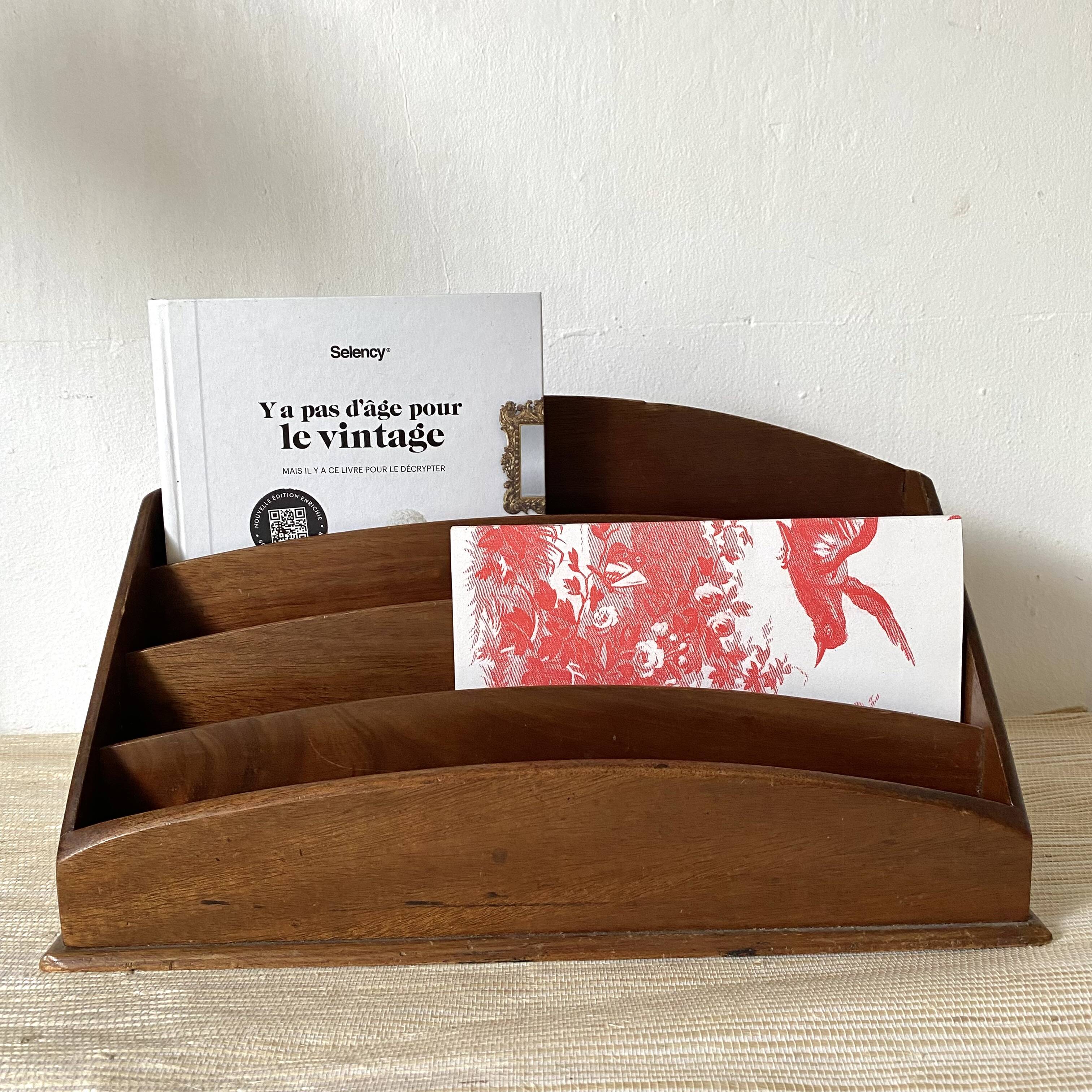 Large letter rack, wooden mail rack