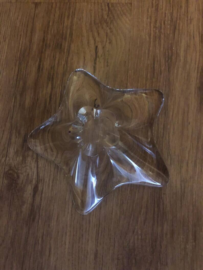 Vintage Baccarat Star Shape Crystal Trinket/Candy Dish: Mid-Century Modern