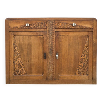Buffet en bois massif Art Déco des années 1930