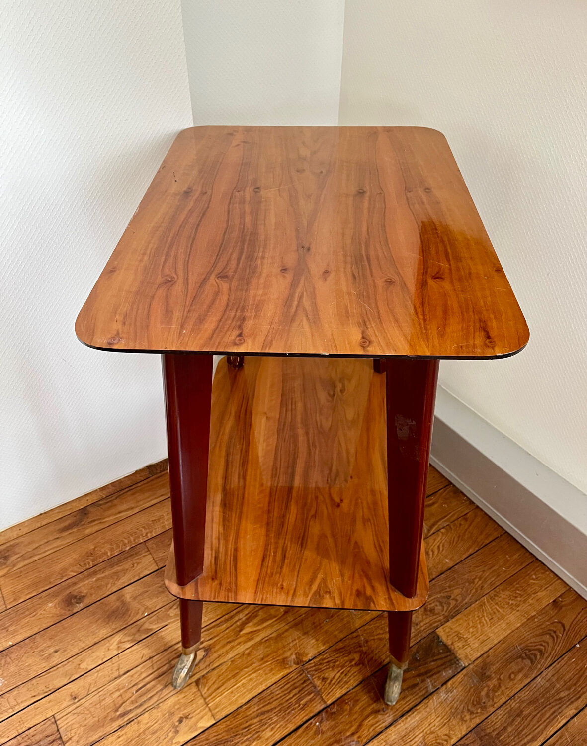 Vintage compass foot serving table 1950