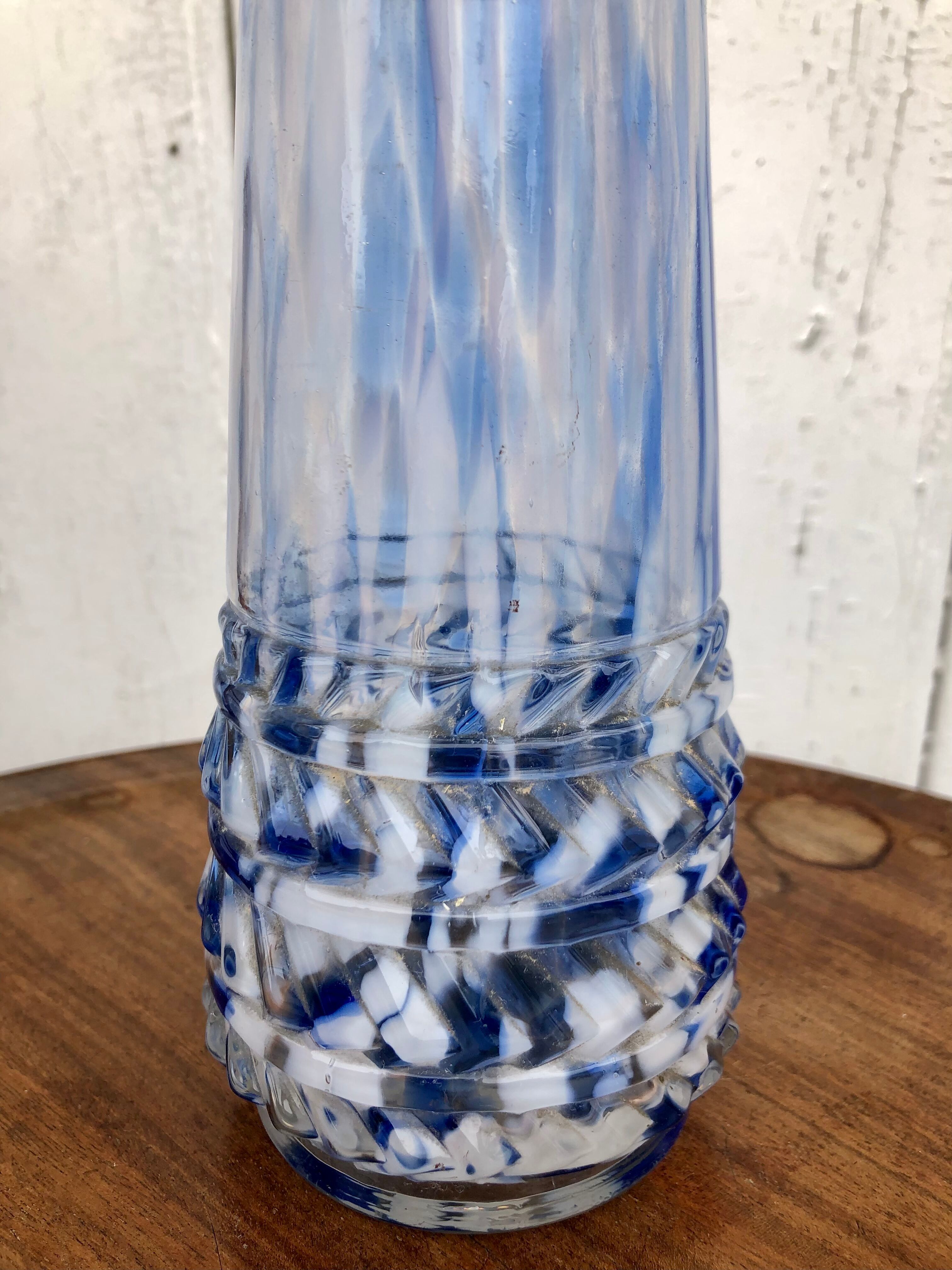 Glass bottle vase of Clichy