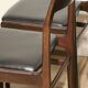 Set of 4 vintage chairs in teak and imitation leather, 1960s