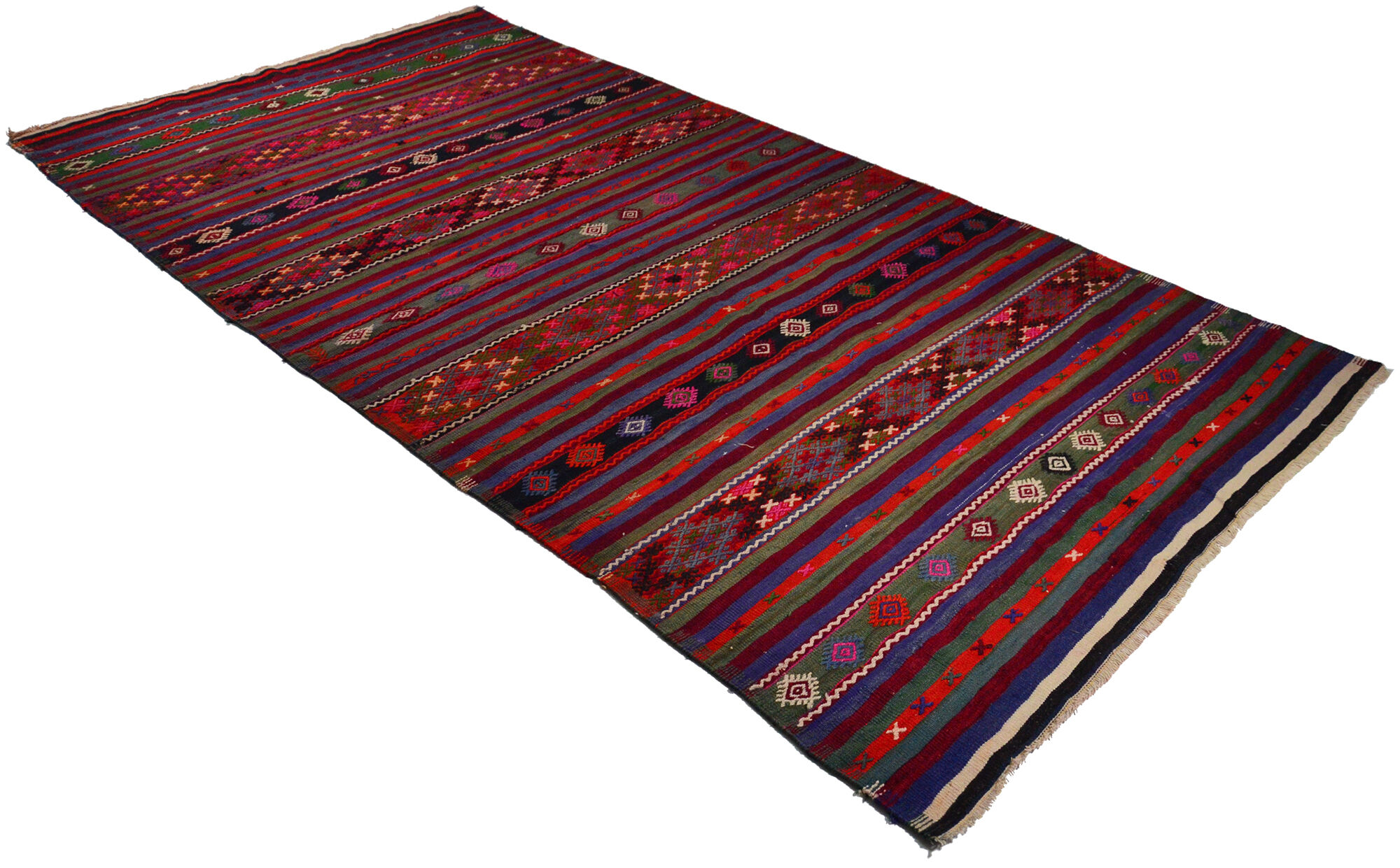 Anatolian handmade kilim rug 370 cm x 194 cm