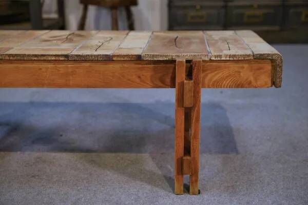 Coffee table in beech and ceramic by Roger Capron, 1960s