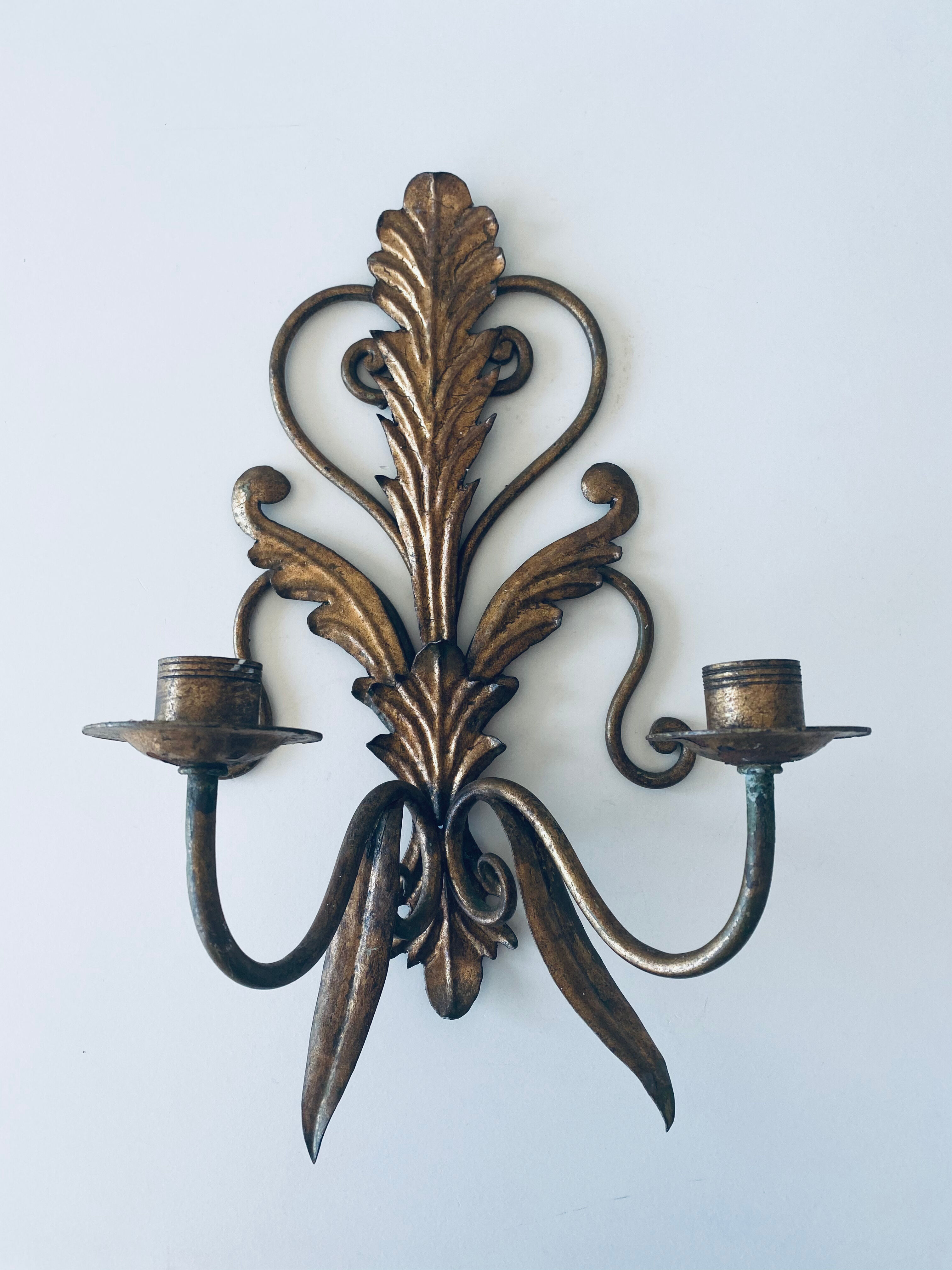 Golden antique wall chandelier