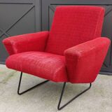 Vintage red designer armchair from the 1950s/1960s