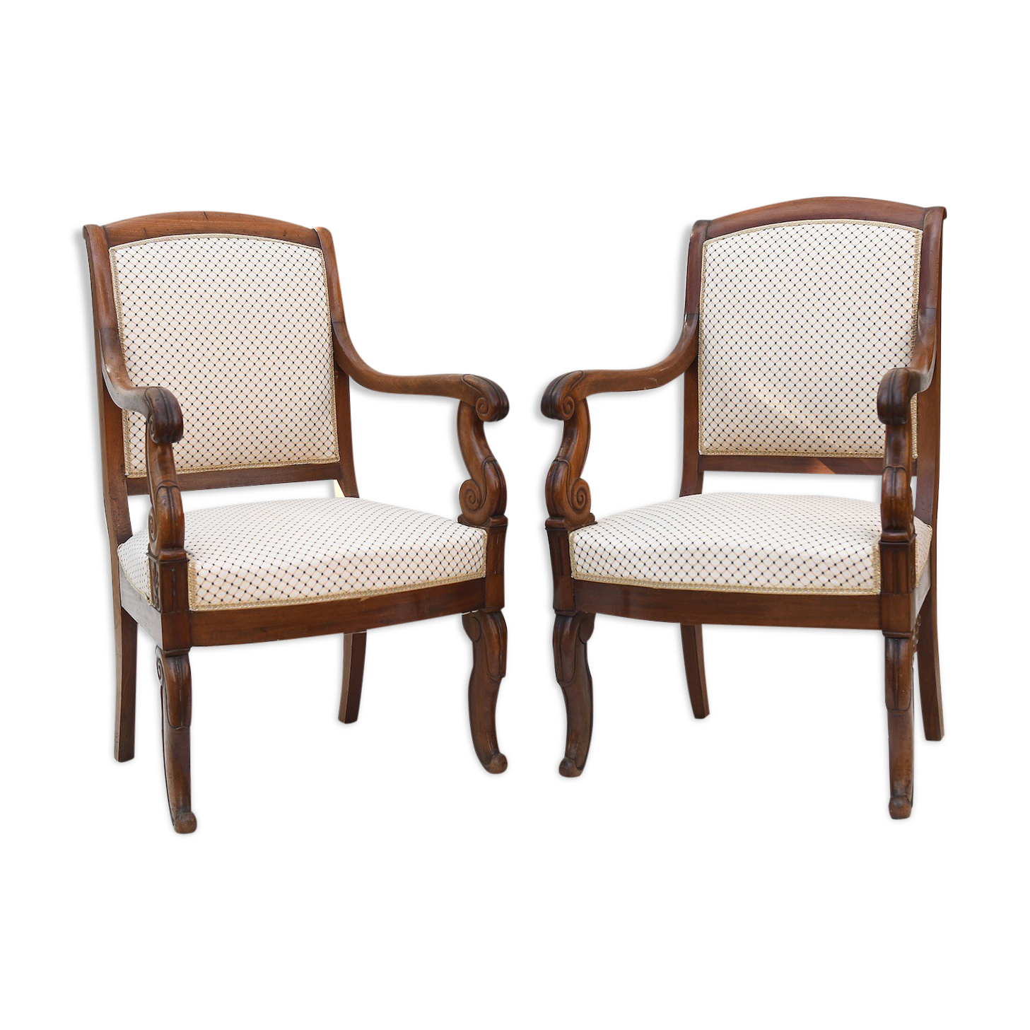 Pair of Restoration-style armchairs