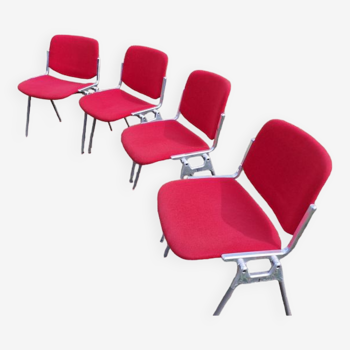 4 chaises vintage empilables de Giancarlo Piretti pour Castelli