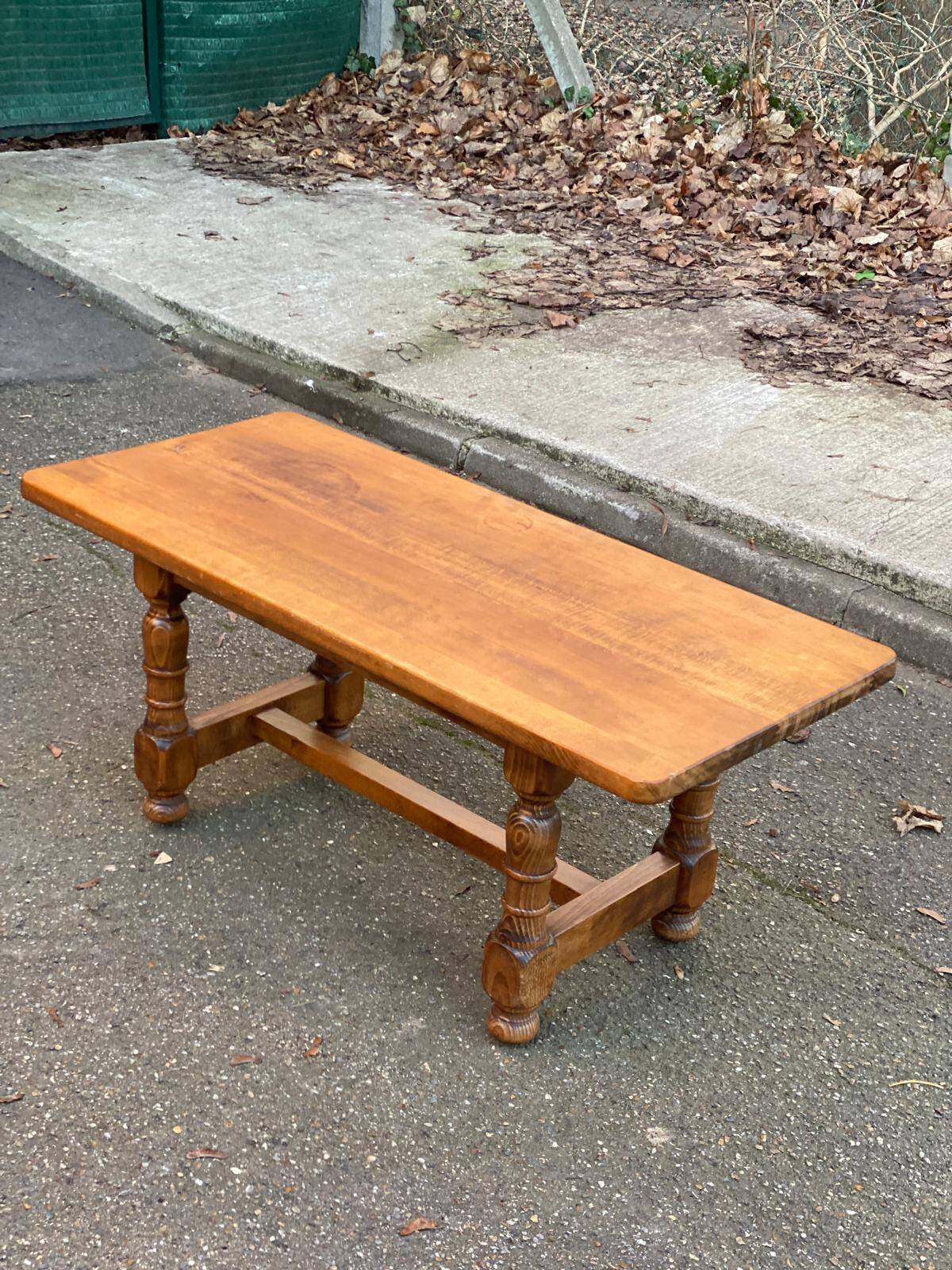 Navarro Argudo farmhouse coffee table in solid wood from Spain 110x50cm