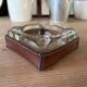 Empty pocket/ashtray in glass and leather