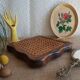 Dessous de plat bois et cannage vintage