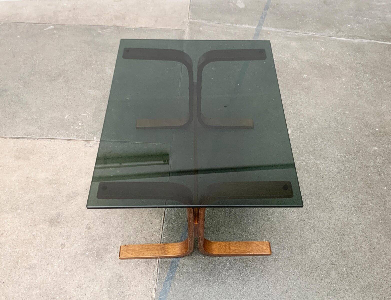 Set of 3 Norwegian Mi-Century Style Siesta Lounge Chairs and Glass Side Table by Ingmar Relling for Westnofa