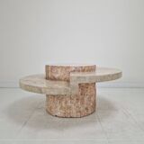 Round Mactan or Fossil Stone Coffee Table by Magnussen Ponte, 1980s