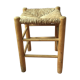 Wood and straw stool