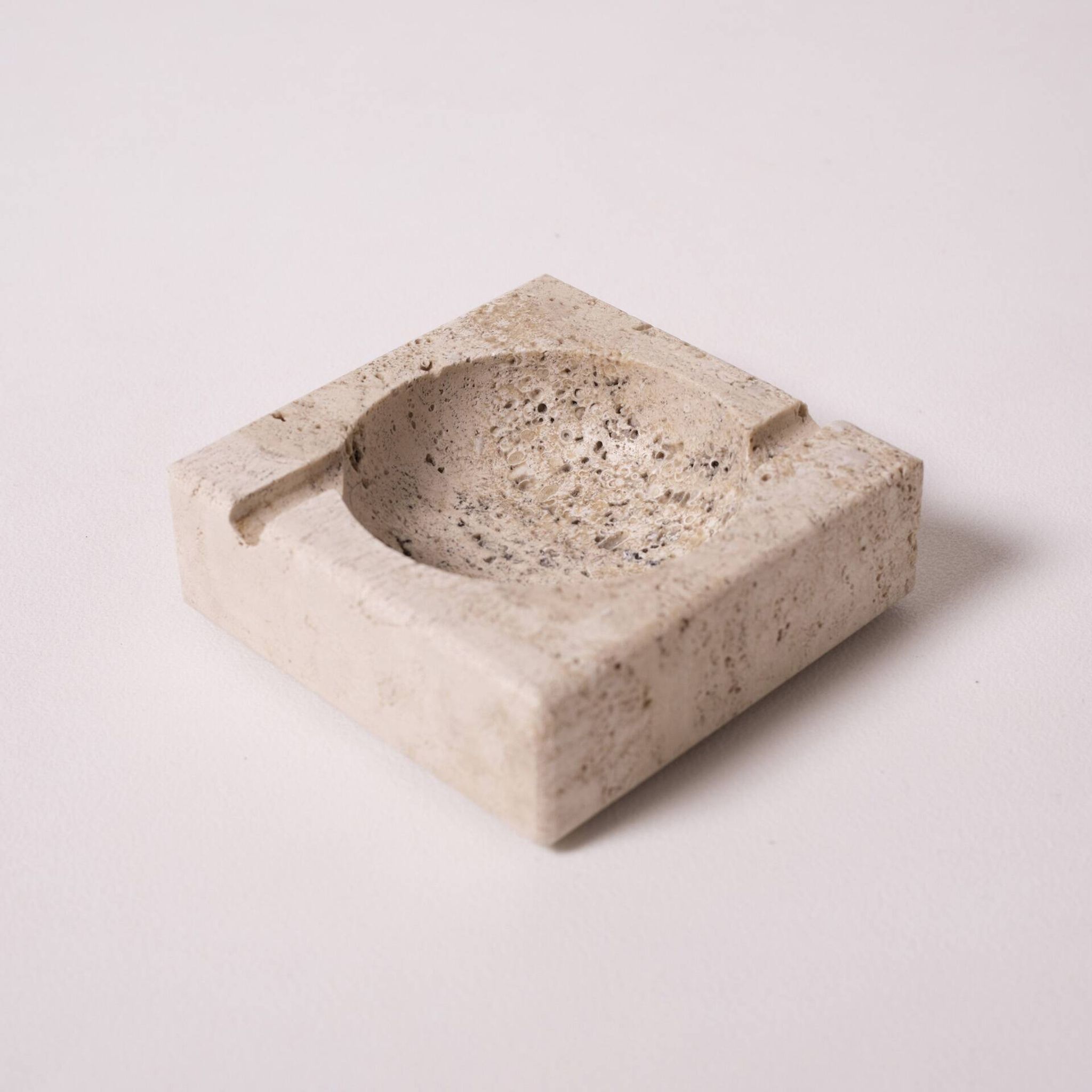 Travertine stone ashtray