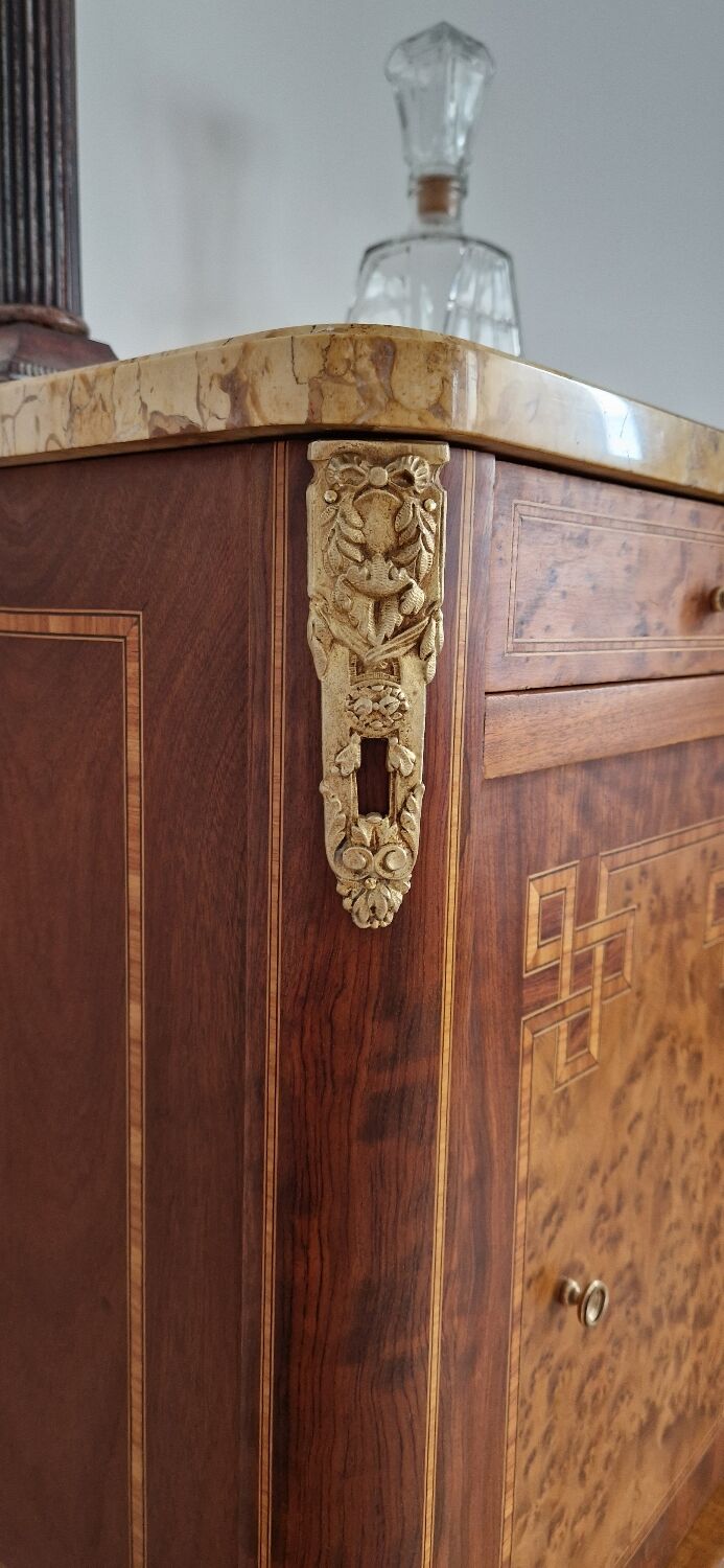 Low furniture marquetry style louis XVI