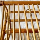 Porte-revue vintage en bambou et rotin