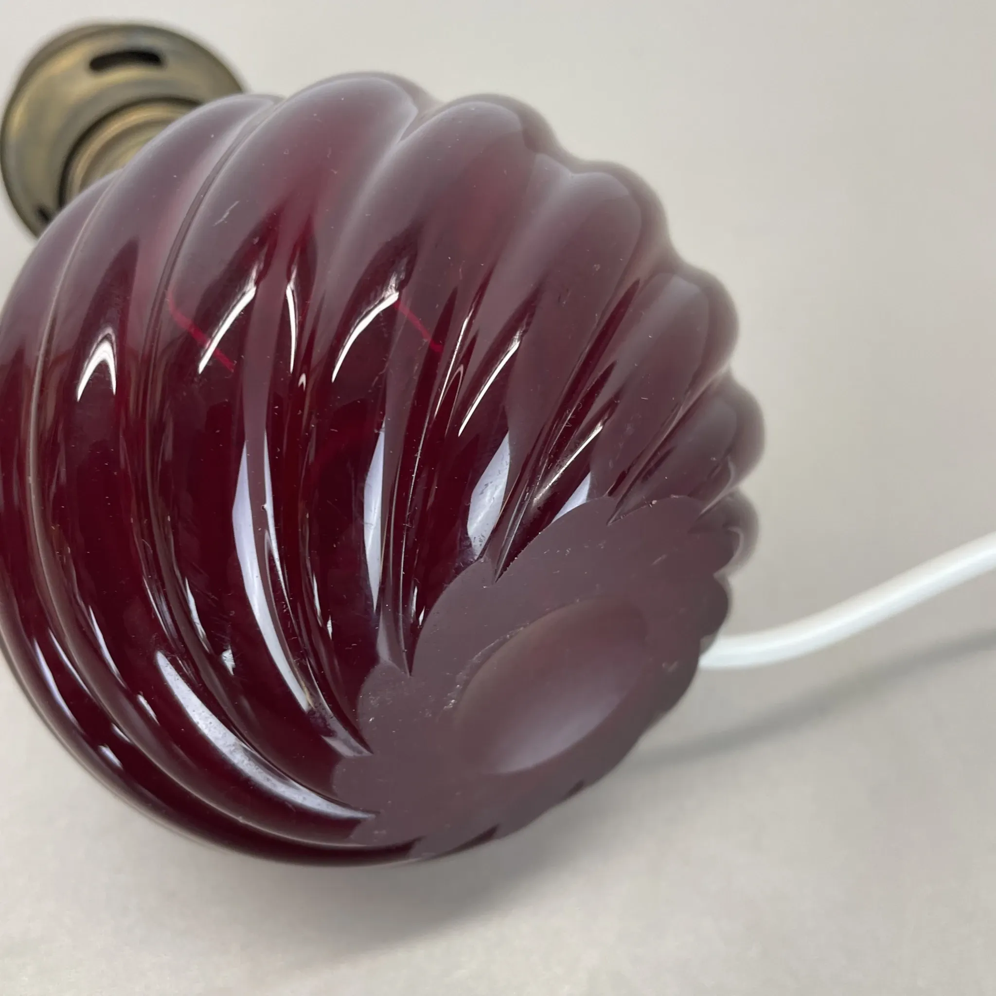 Unique Table Lamp Base made of Murano Glass with Red Ball, Barovier & Toso (attributed), Italy, 1960s