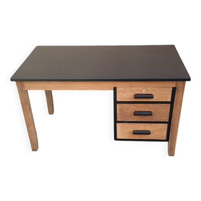 Bureau 1940/60 en bois relooké