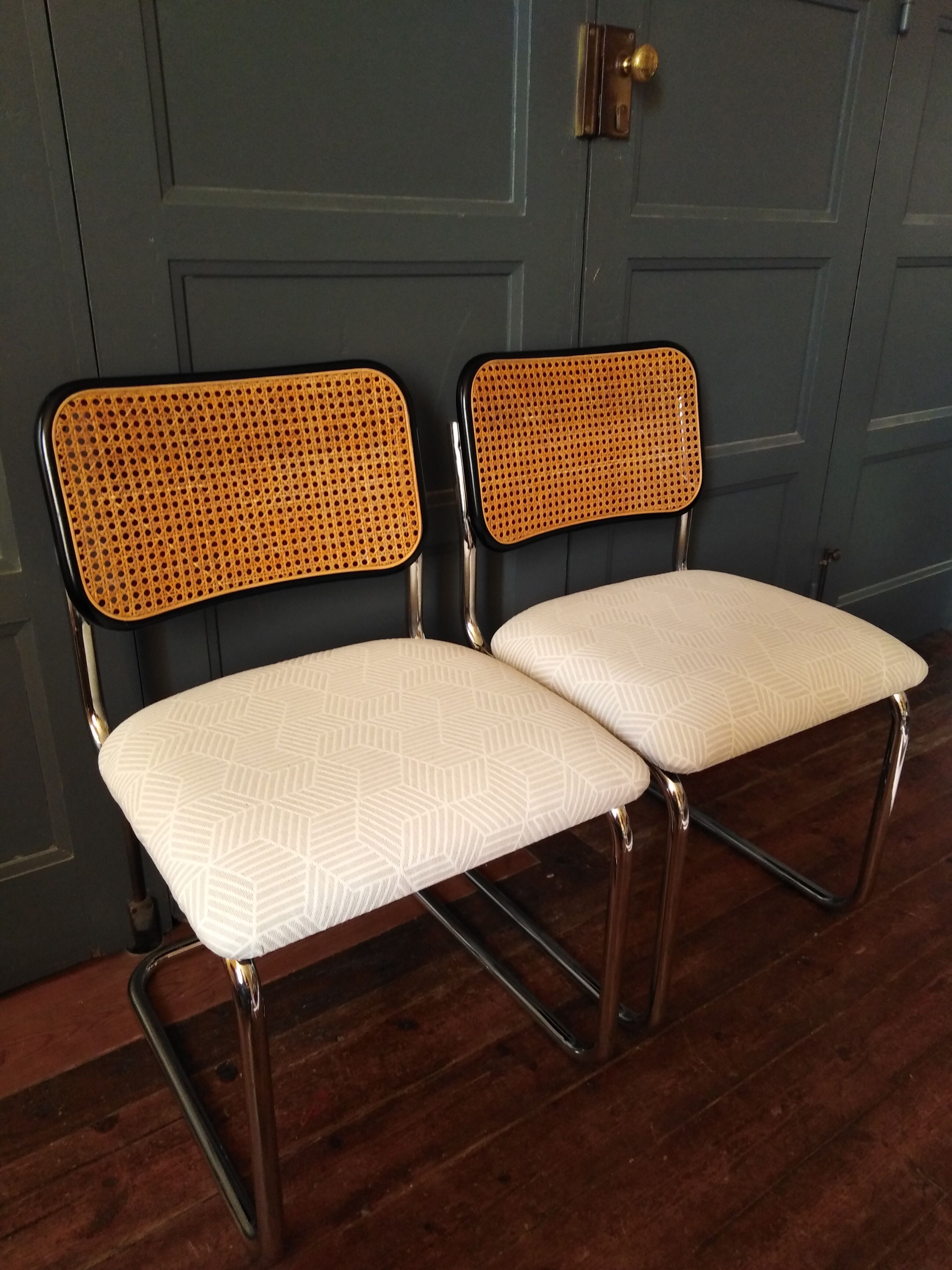 2 chairs cesca Marcel Breuer 1970