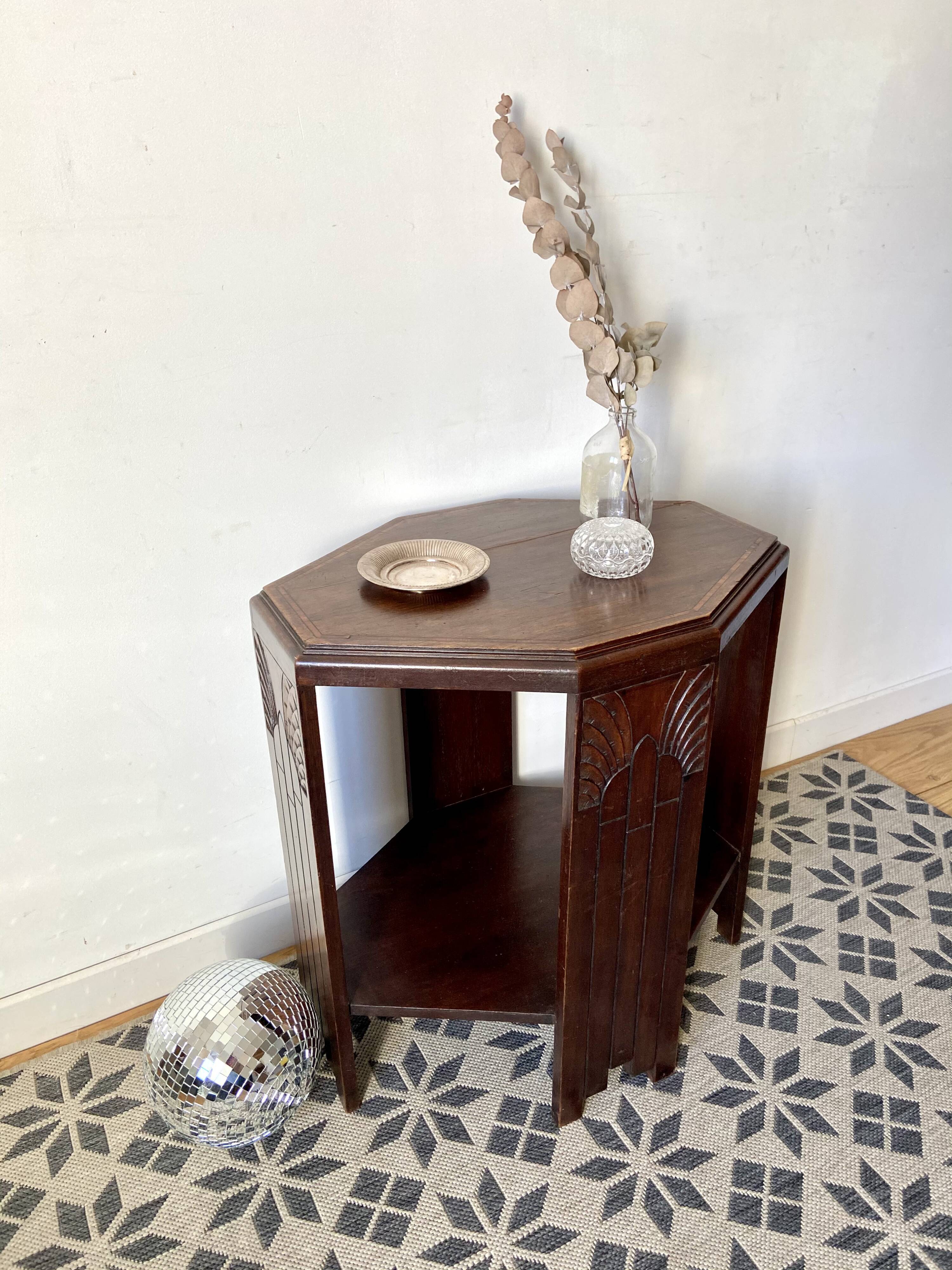 Art deco mahogany side table