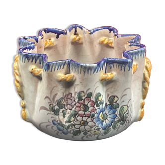 Very nice pot/empty pocket cache Montagnon Knot of Nevers Faience of Nevers XIX°