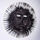 Brutalist XL sun light, popular art, Spain, 1970