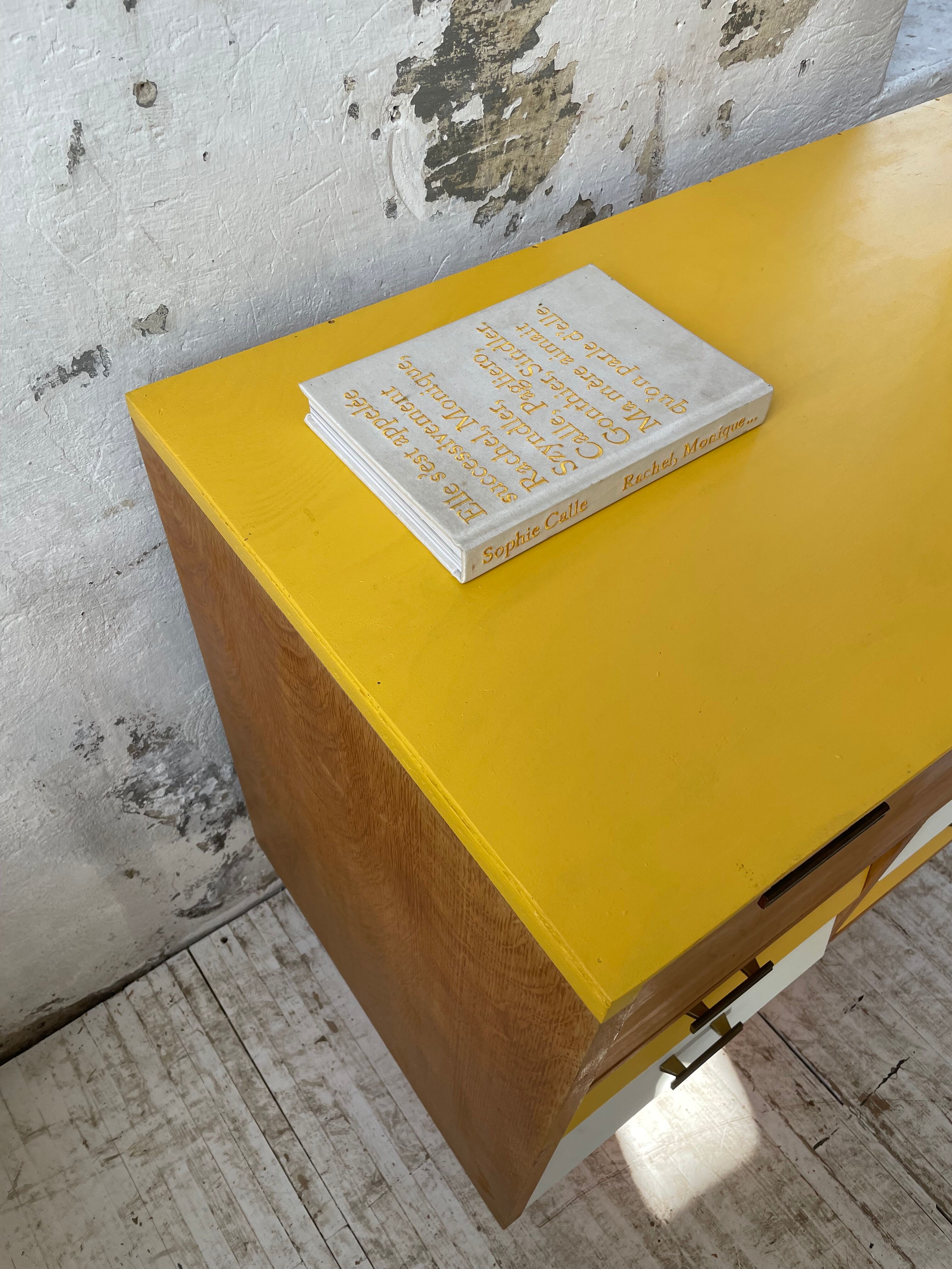 Furniture chest of drawers two-tone 60s