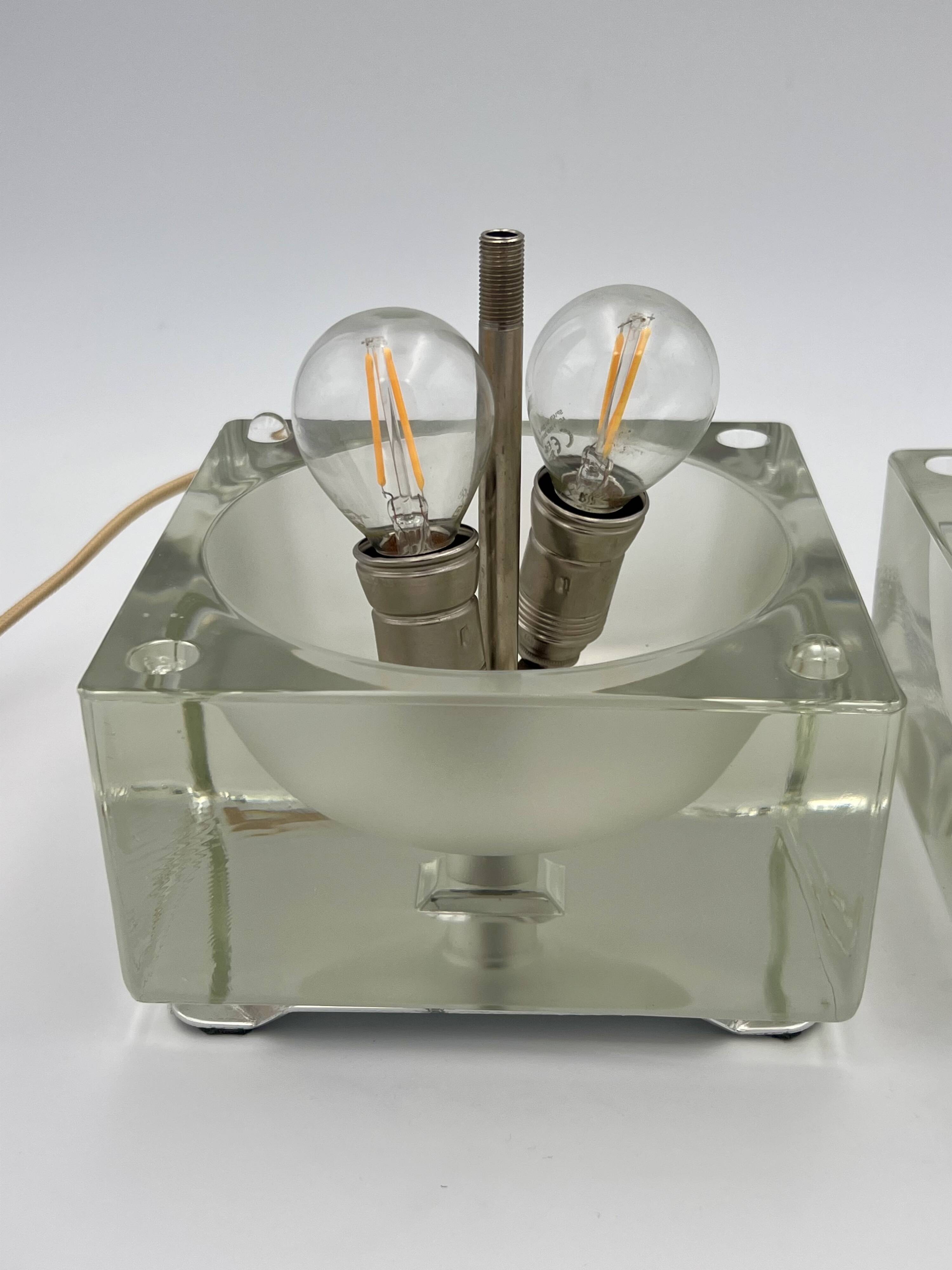 Lampe de table "Cubosfera" par Alessandro Mendini pour Fidenza Vetraria, 1968