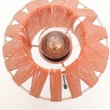 Tripod lamp in metal and red acrylic ribbon, 1950s-1960s