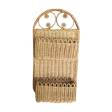Natural rattan wall shelf
