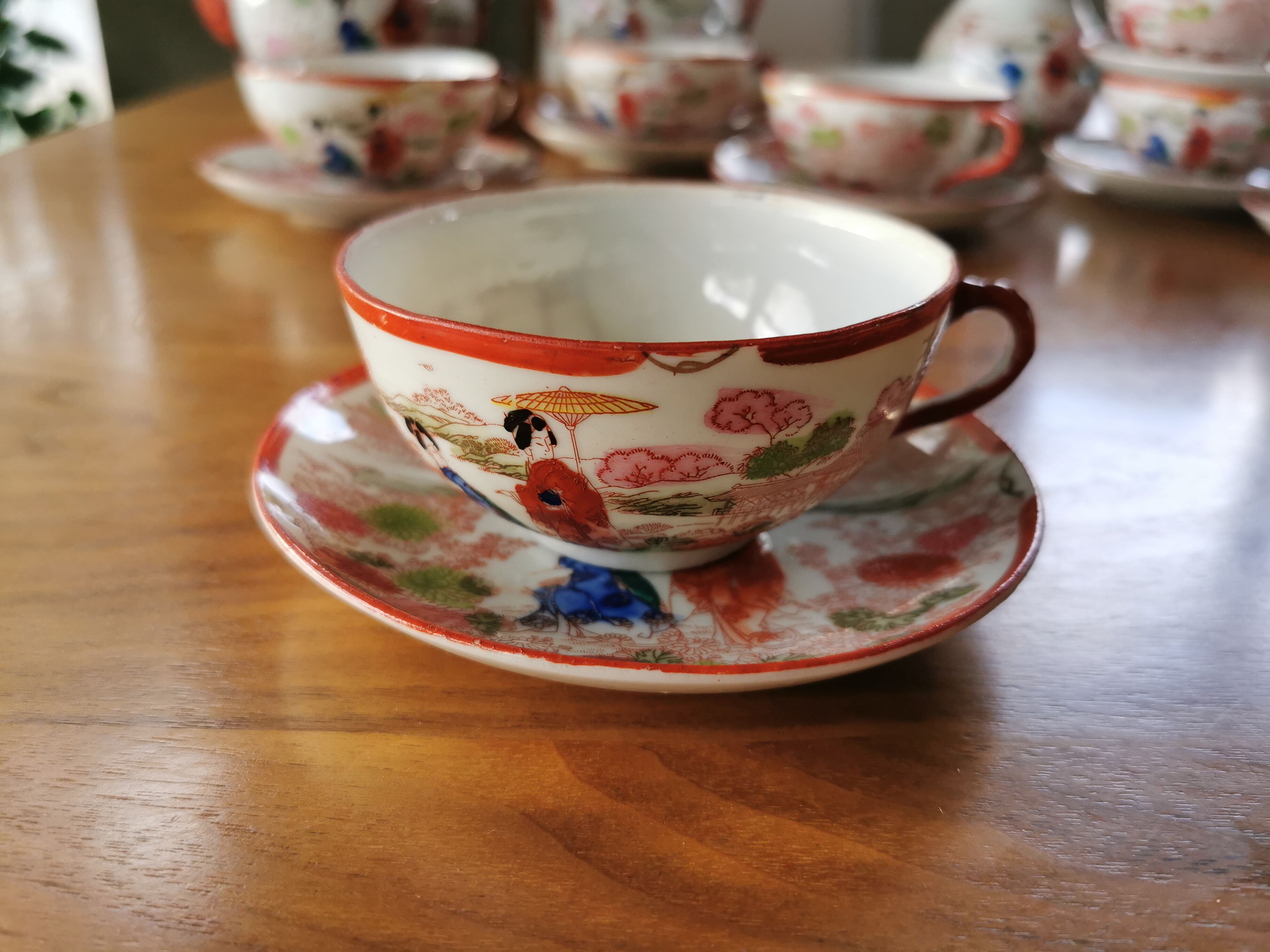 Great old Japanese tea set made of porcelain