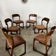 Set of 6 old baumann design sled chairs from the 60s wood and fabric
