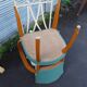1940s bridge armchair with 3 white buttons and English green vinyl backrest