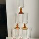 Set of 6 champagne flutes with amber foot 70s