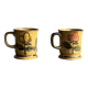 Set of 2 hand-painted flower mugs vintage stoneware H9.5