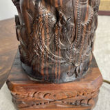 Carved wooden Balinese lamp base